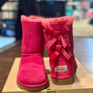 UGG Kids Bailey Bow Hot Pink Boots